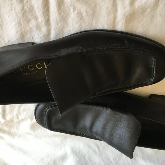 Gucci Split Toe Black Leather Men's Slip-on Loafer - Size 10 - Picture 3 of 9